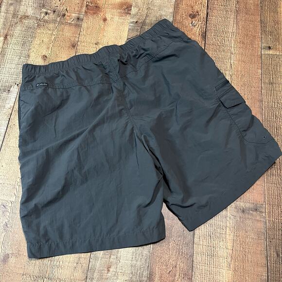 Columbia Men's Gray Lined Sun Protection Hiking Pockets Elastic Shorts Sz L - Picture 3 of 3